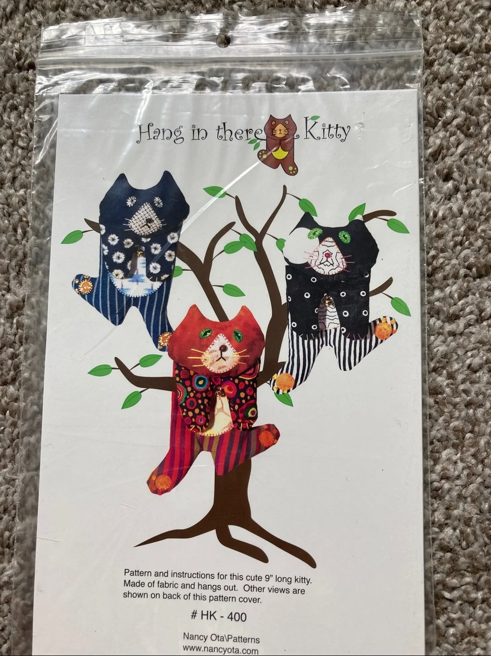 Lot of 3 NIP Cat themed quilting craft patterns Patrick Lose Rug appliqué poster